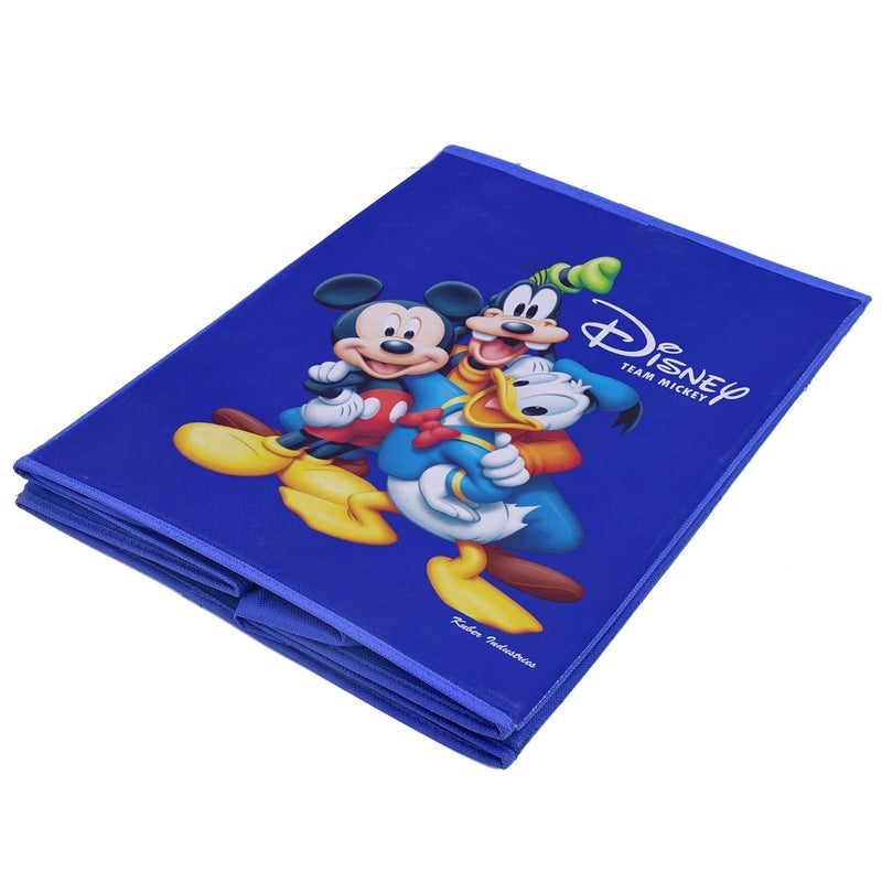 Kuber Industries Disney Team Mickey Print Non Woven Fabric Foldable Laundry Basket, Toy Storage Basket, Cloth Storage Basket with Handles (Royal Blue)-KUBMART1195 - Image 5