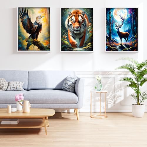 UiSdfuy Diamond Art Kits Crafts DIY 5D Diamond Art Packs Kits Full for Adults BeginnerHome Wall Decoration Gift 118x157inch 6 Pack Wild Animal - Image 3
