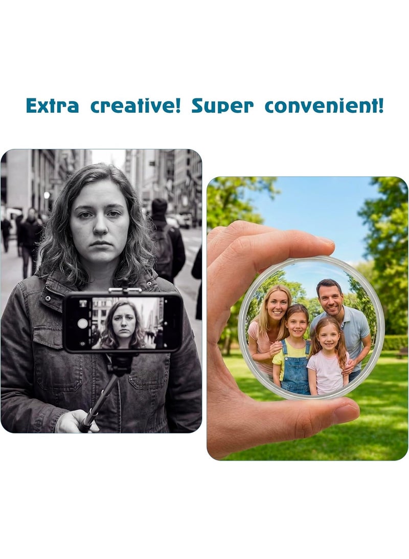 Handheld Selfie Convex Mirror - No Need Selfie Stick, Travel Must Have Photography Viewfinder, Gift for Photographer, Portable & Shatter-Resistant, Suitable for Solo/Multi-Person Selfie(3.74in) - Image 4