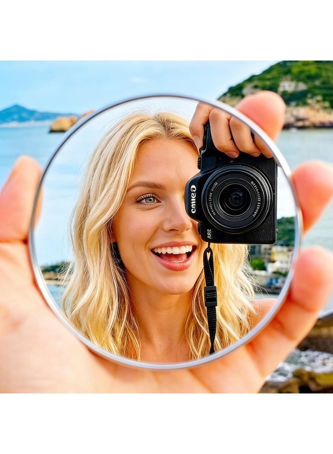 Handheld Selfie Convex Mirror - No Need Selfie Stick, Travel Must Have Photography Viewfinder, Gift for Photographer, Portable & Shatter-Resistant, Suitable for Solo/Multi-Person Selfie(3.74in) - Image 1