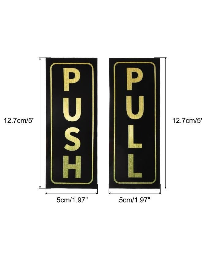 Push & Pull Sign Stickers - Self Adhesive for Glass Wooden Doors, Office, Hospital, Mall Gate（gold） - Image 2