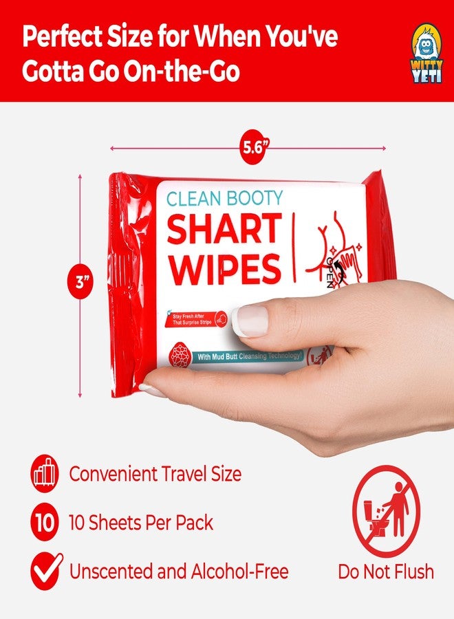 Witty Yeti Funny Shart Butt Wipes 1Pk by Witty Yeti. 10 Ct Hilarious Potty Humor Wet Wipe Gag Gift. Functional Prank Pack Great for Friends or Family. Disposable Moist Towelettes for When Oops That Wasn't a Fart - Image 3