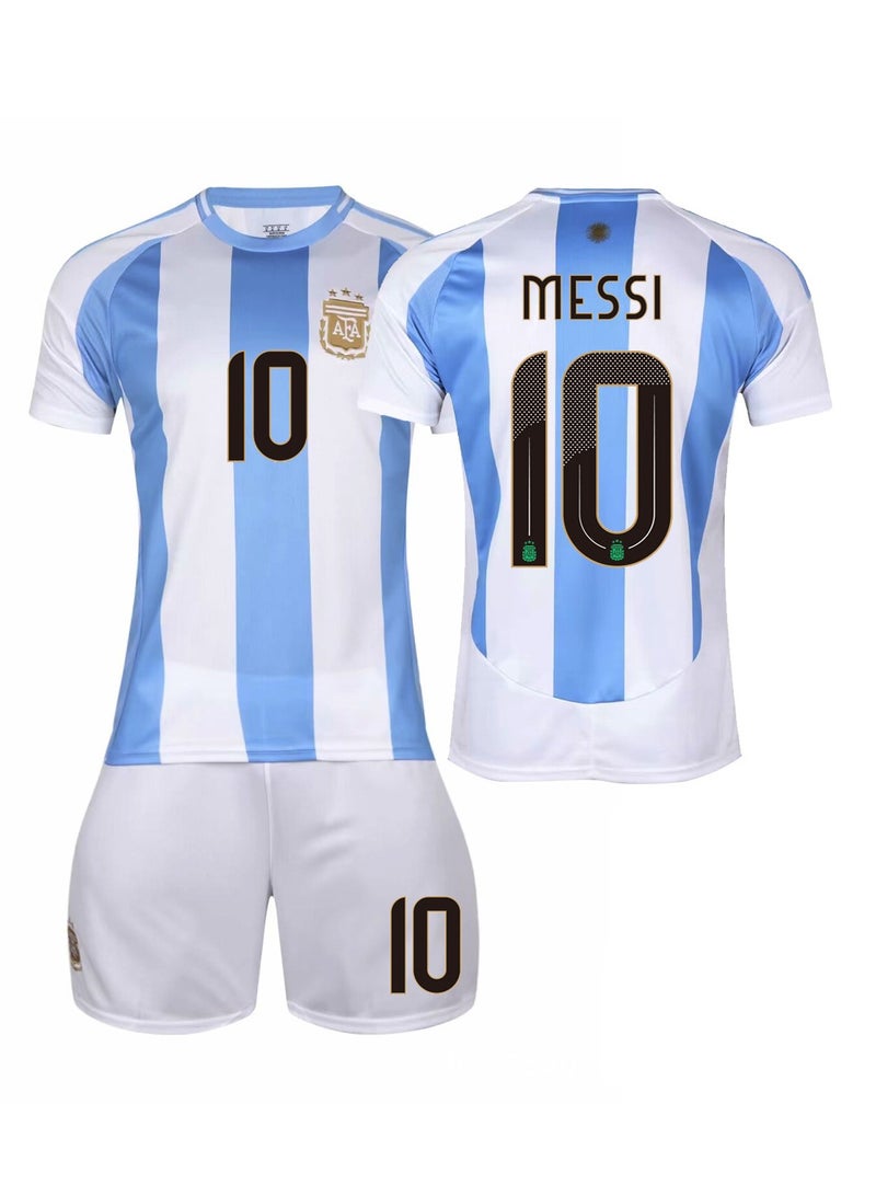 general 2024-2025 Argentina Home Football Jersey MESSI #10 Football Jersey/Shorts Gift Set Kids Size & Adult Size for Fans Friends - Image 1