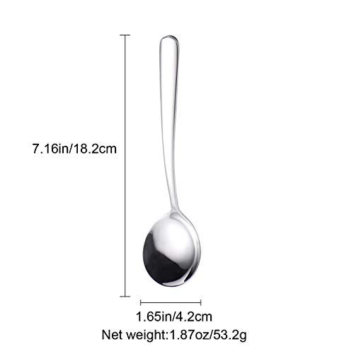Ironx Soup Spoons 6-Pack 18/10 Stainless Steel Large and Heavy Duty Round Spoons Elegance Series 7 Inch Long 1.9 Ounces Weight by IRONX - Image 2