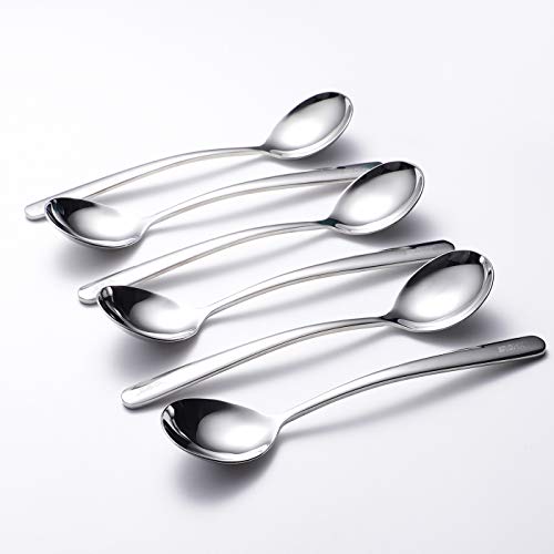 Ironx Soup Spoons 6-Pack 18/10 Stainless Steel Large and Heavy Duty Round Spoons Elegance Series 7 Inch Long 1.9 Ounces Weight by IRONX - Image 1