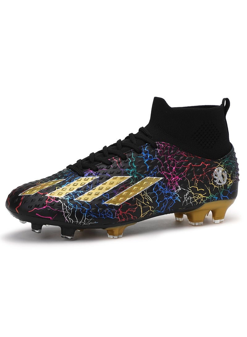 SKY WING Men and Women Soccer Shoes Adults FG Sole Soccer Cleats Elastic High-collar Knit Design Lightweight Training Football Shoes - Image 1