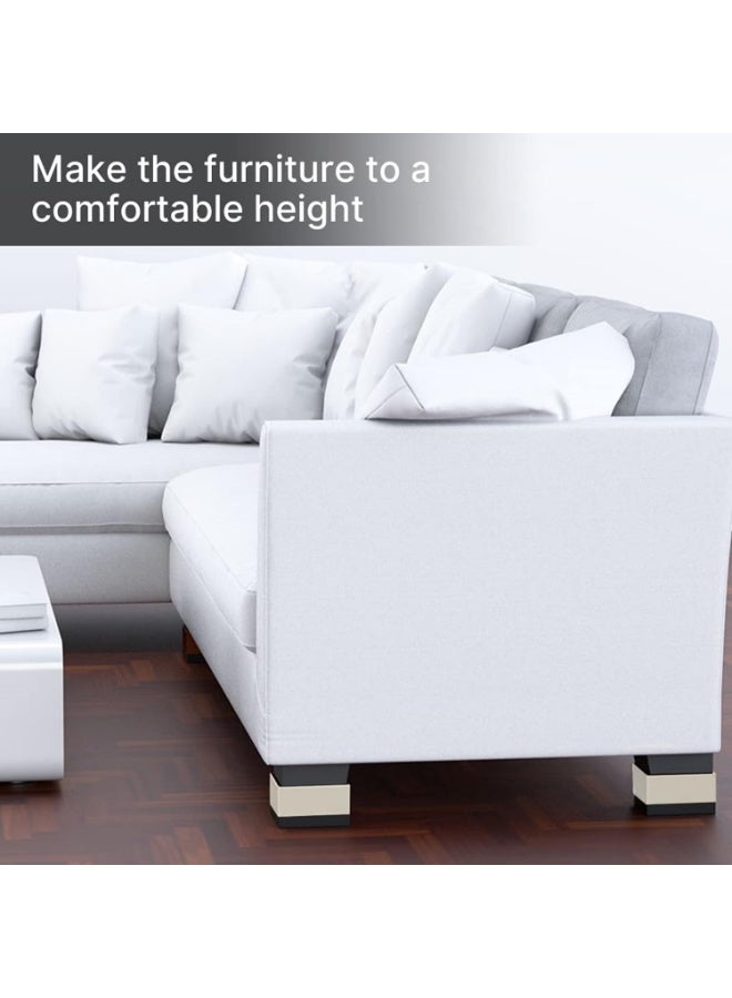 TAPIT Furniture Risers 4 PCSAdjustable Bed and Desk Leg Risers 2.96" Height Lift for Under-Bed Storage Stackable Square Risers for Sofa Cabinet and College Dorms - Image 5