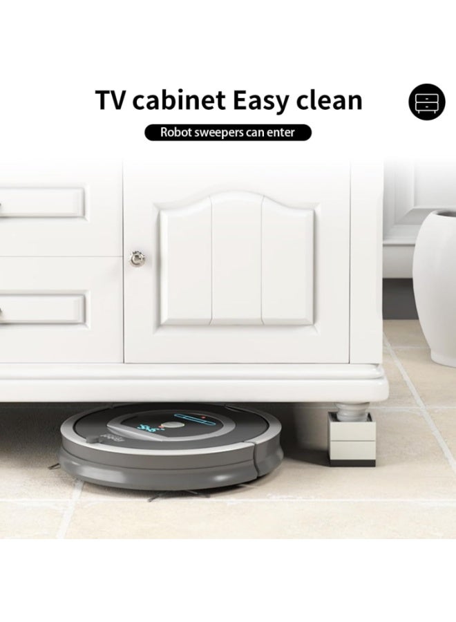 TAPIT Furniture Risers 4 PCSAdjustable Bed and Desk Leg Risers 2.96" Height Lift for Under-Bed Storage Stackable Square Risers for Sofa Cabinet and College Dorms - Image 2