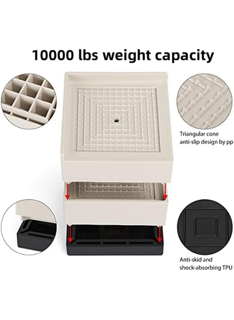 TAPIT Furniture Risers 4 PCSAdjustable Bed and Desk Leg Risers 2.96" Height Lift for Under-Bed Storage Stackable Square Risers for Sofa Cabinet and College Dorms - Image 4