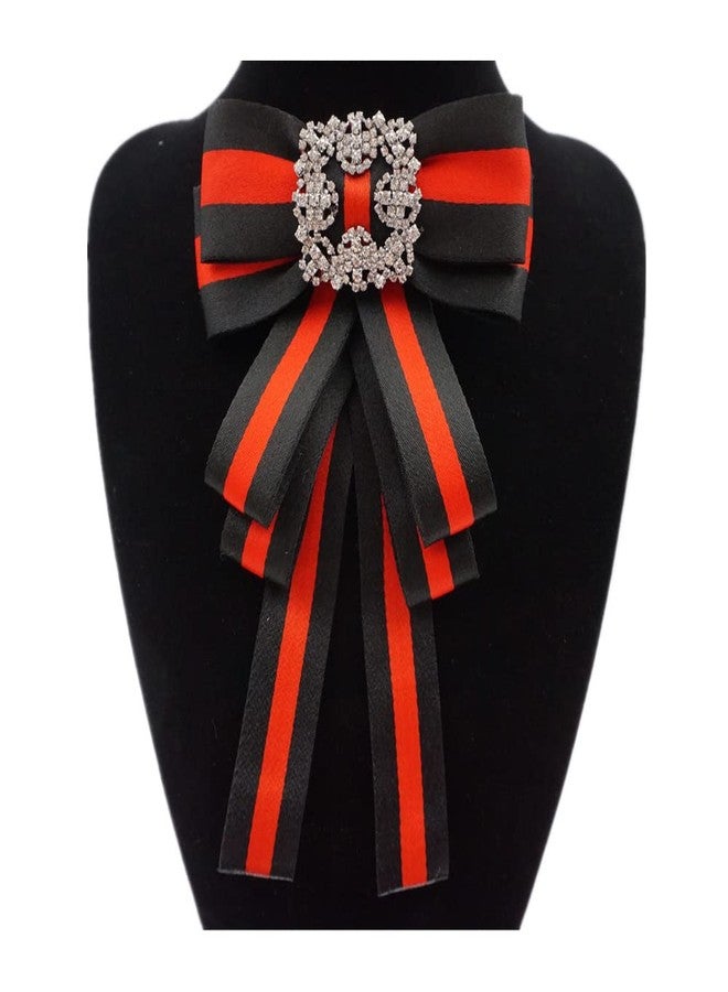 TOPAZ ladies girl bowknot bow tie suit shirt tie pins necktie pin brooch pre-tied ribbon brooches for Christmas (black/SR138) - Image 2