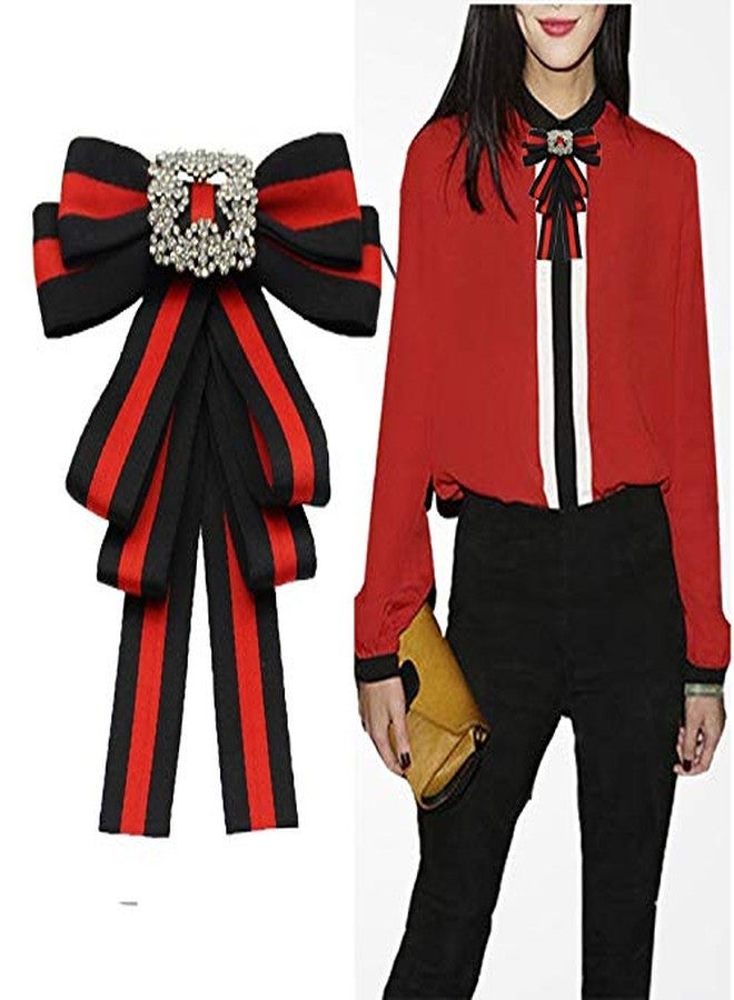 TOPAZ ladies girl bowknot bow tie suit shirt tie pins necktie pin brooch pre-tied ribbon brooches for Christmas (black/SR138) - Image 3