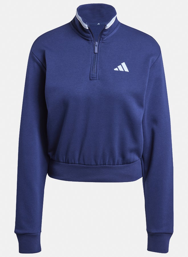 Adidas Essentials Color Pop French Terry Crop Quarter-Zip Track Jacket  - Image 2