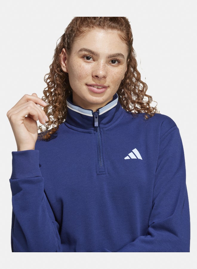 Adidas Essentials Color Pop French Terry Crop Quarter-Zip Track Jacket  - Image 3
