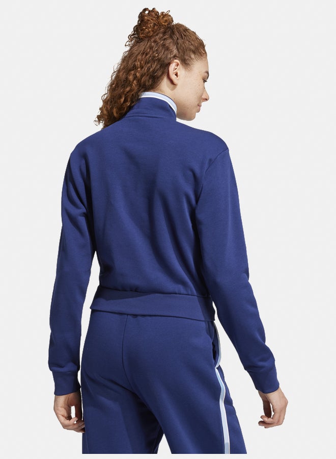Adidas Essentials Color Pop French Terry Crop Quarter-Zip Track Jacket  - Image 4