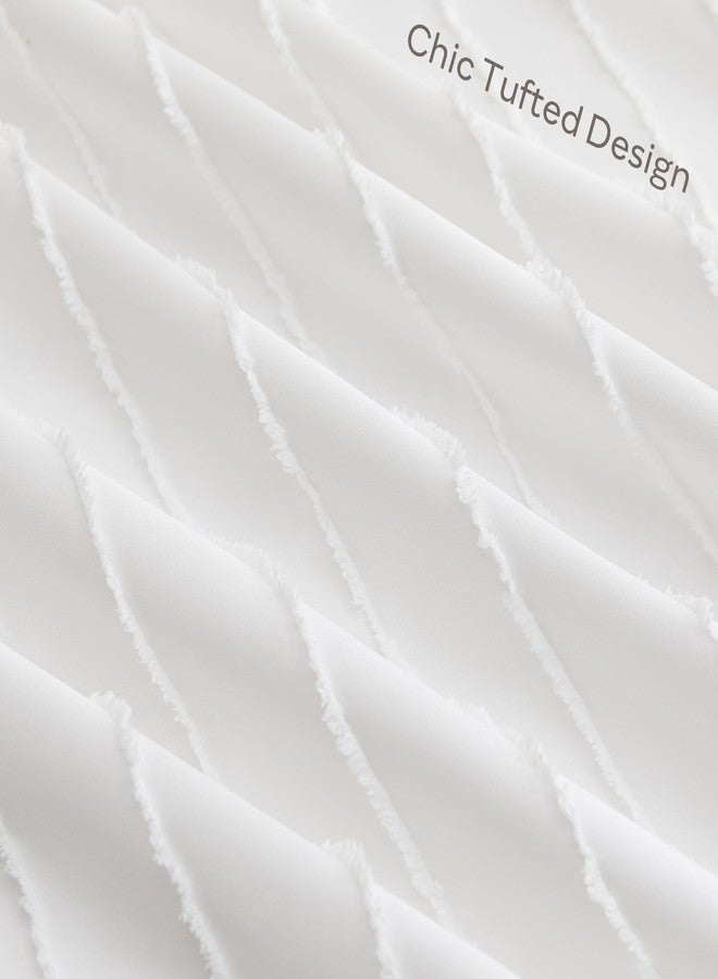 JELLYMONI 2 Pack White Pillowcases Standard Size, Soft Microfiber Striped Tufted Pillow Covers with Envelope Closure (Pillows are not Included) - Image 5