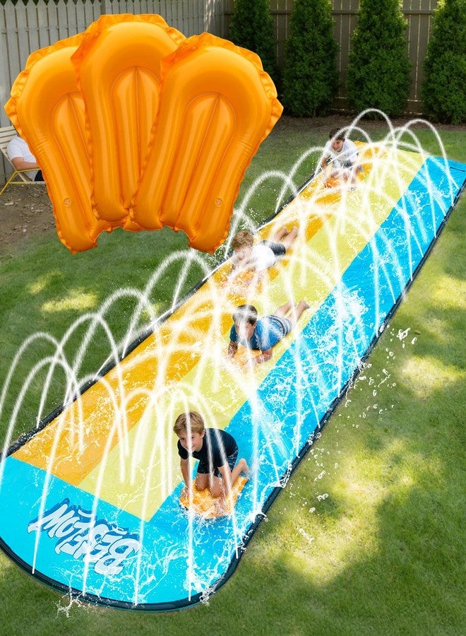 BesFlow Slip and Water Slip，Water Slide for Kids Backyard 22ft*3 Lane Color-Block,Surrounding Sprinkler Summer Toys for Kids Outdoor with 3 Bodyboards - Image 1