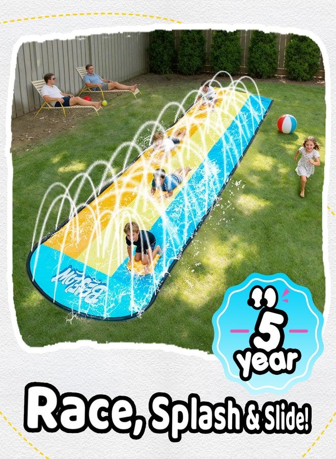 BesFlow Slip and Water Slip，Water Slide for Kids Backyard 22ft*3 Lane Color-Block,Surrounding Sprinkler Summer Toys for Kids Outdoor with 3 Bodyboards - Image 5