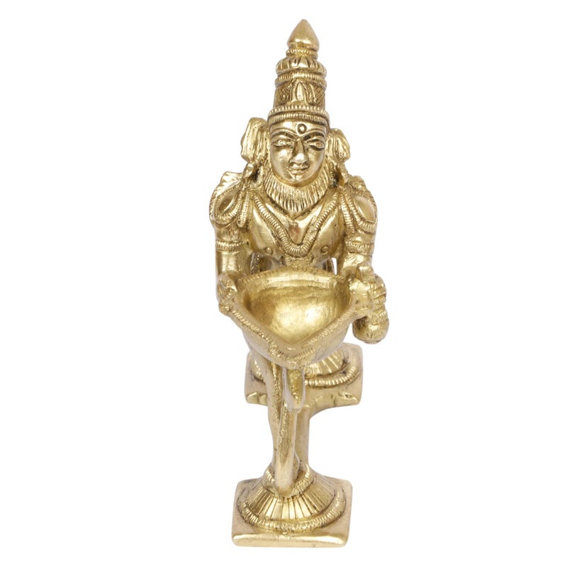 ARTVARKO ARTVARKO Brass Hanuman Aarti Diya Oil Lamp with Handle Decorative Puja Home Temple Accessory Camphor Burner lamp Aarti Diwali Gifts Home Dcor  - Image 5
