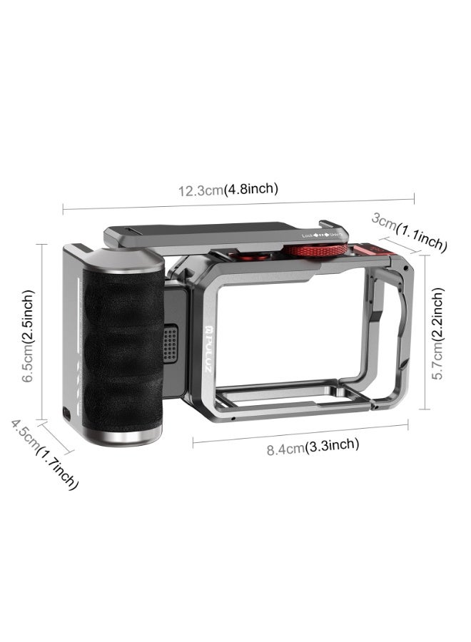 بولوز لـ DJI Osmo Action 6 – إطار حماية من سبائك الألمنيوم مع مقبض مانع للانزلاق وتصميم مغناطيسي سريع الفك وحامل إكسسوارات وغطاء شاشة - Image 3