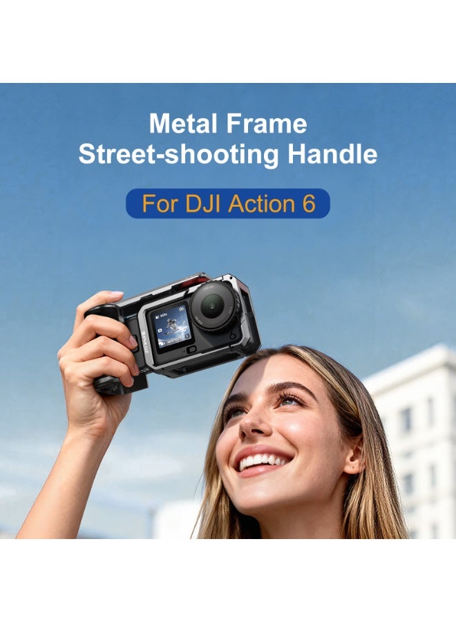 بولوز لـ DJI Osmo Action 6 – إطار حماية من سبائك الألمنيوم مع مقبض مانع للانزلاق وتصميم مغناطيسي سريع الفك وحامل إكسسوارات وغطاء شاشة - Image 2
