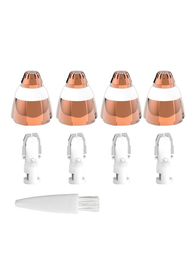 GOMINYUF 4 Pack Replacement Heads Compatible With Flawless Eyebrow Hair Remover Tool For Women, Rose Gold With A Clean Brush - Image 1