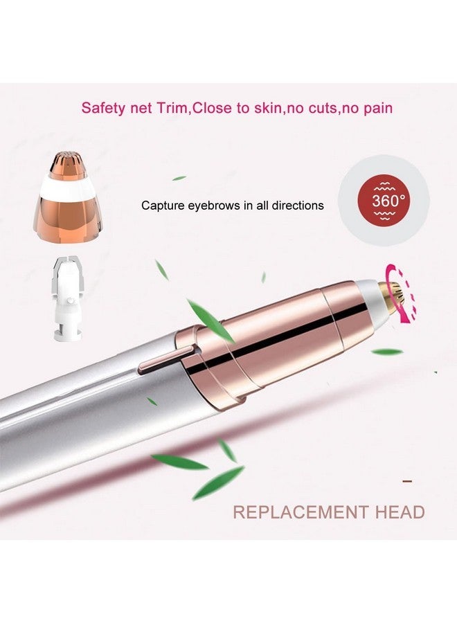 GOMINYUF 4 Pack Replacement Heads Compatible With Flawless Eyebrow Hair Remover Tool For Women, Rose Gold With A Clean Brush - Image 5