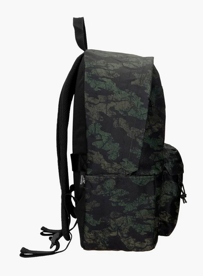 Reebok Logo Print School Backpack with Adjustable Straps and Zip Closure - 38x19x43 cm