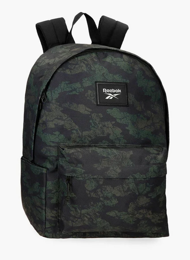 Reebok Logo Print School Backpack with Adjustable Straps and Zip Closure - 38x19x43 cm