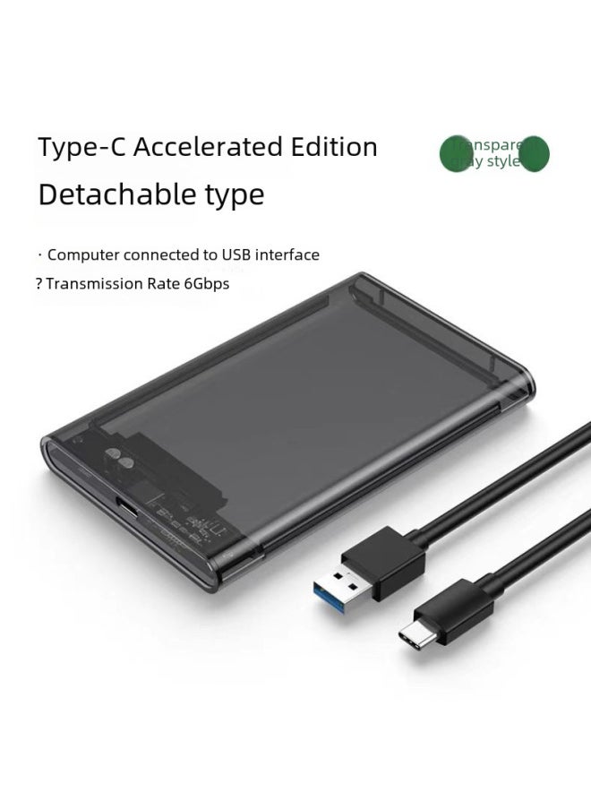 Generic 2.5 Inch Mobile Hard Disk Box USB3.0 Serial Port Solid State Mechanical Notebook Hard Disk USB3.0 To SATA-Color:3.1Type Transparent Gray  - Image 4
