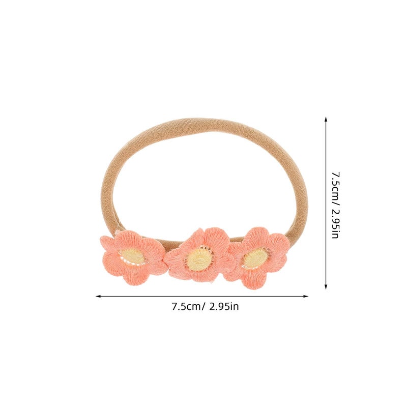 4Pcs Soft Daisy Headbands Floral Elastic Nylon Hair Accessories for Newborn Infants - Image 3