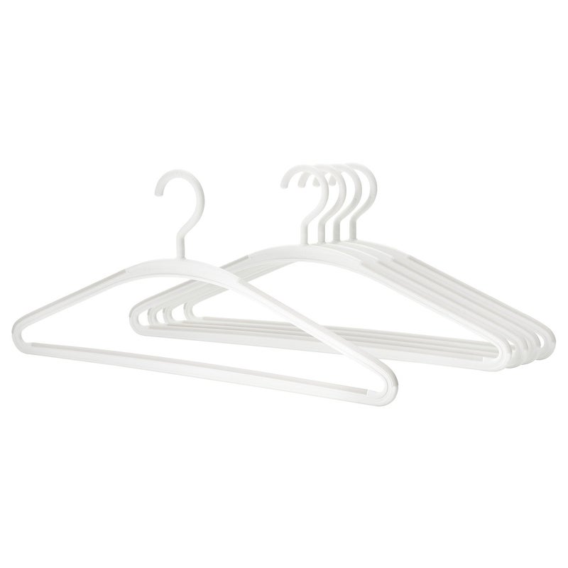 Baitique Anti-Slip Clothes Hangers, White-Grey, 5 Pack - Image 1