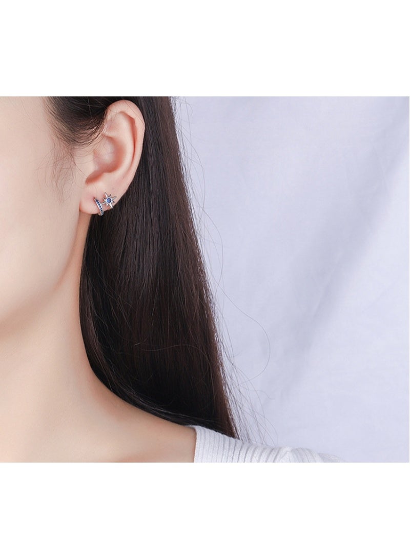 لاتين زوج واحد من الأقراط الرجالية للنساء، أقراط دائرية من الفولاذ المقاوم للصدأ، أقراط هاجي - Image 4