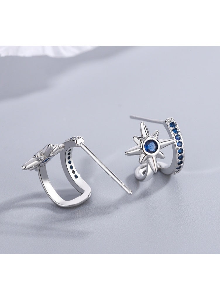 لاتين زوج واحد من الأقراط الرجالية للنساء، أقراط دائرية من الفولاذ المقاوم للصدأ، أقراط هاجي - Image 1