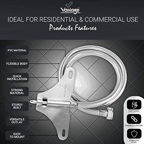 Vantage VAL - 138 Jet Spray Straight Stainless Steel, PVC & Chrome Plated Tube Heavy Duty Bathroom Accessory Easy To Use with Durable & Modern Design - Image 4