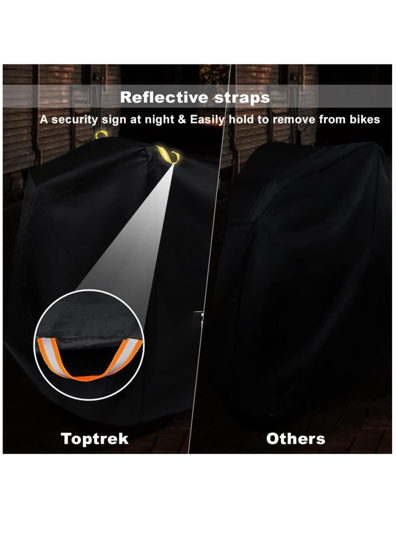 Excefore Waterproof Bike Cover, Large Bike Cover For 2 Bikes, 210x9 5x110cm 210T Bike Covers For Outside Storage, Outdoor Waterproof Bicycle Cover, Anti UV Rain Bike Covers With Storage Bag For Mountain E-bike  - Image 5