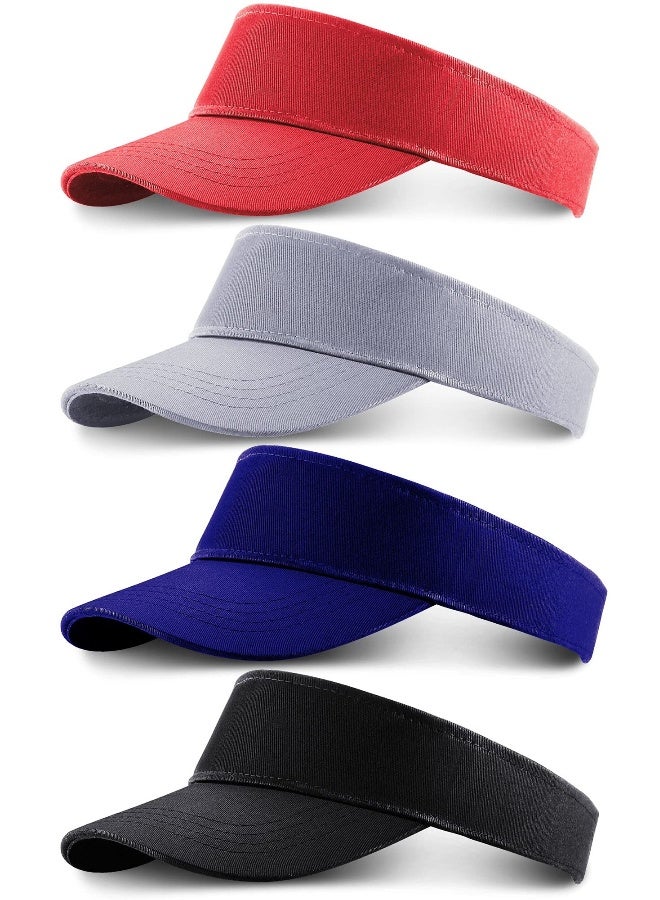 Generic 4-Pack Kids Sports Sun Visor Hats - Empty Top Baseball Caps for Running and Tennis Activities - Image 1