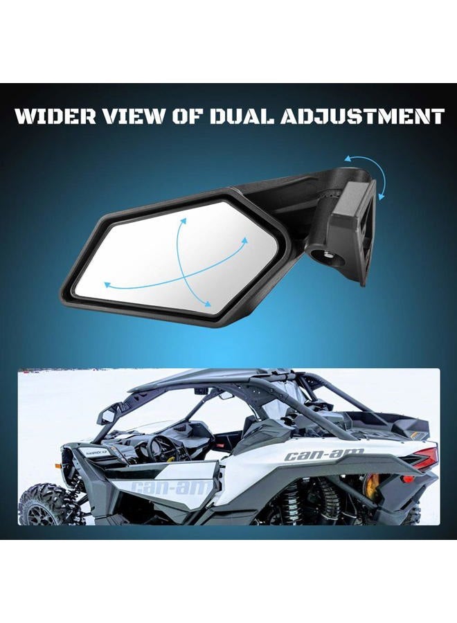 A & UTV PRO Can am X3 Side Mirrors, A & UTV PRO Rear View Mirror for Can am Maverick X3 Max Turbo R 2017 2018 2019 2020, Replace # 715002898 - Image 3