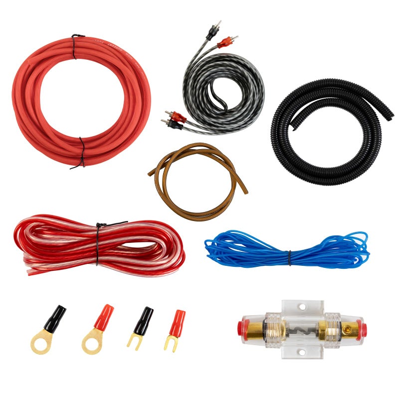 Muzata 8 Gauge Complete Car Amplifier Installation Wiring Kit Subwoofer Amp Install Kit with Power and Ground Cables Speaker Wire Terminals Subwoofer Speaker Audio System M083 - Image 1