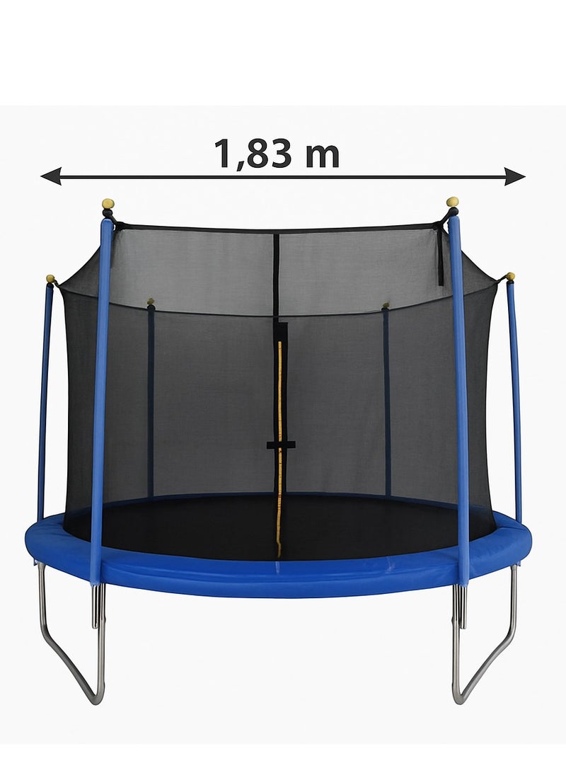 6ft (1.83m) trampoline with heavy duty frame and safety net for a fun and safe time  - Image 1