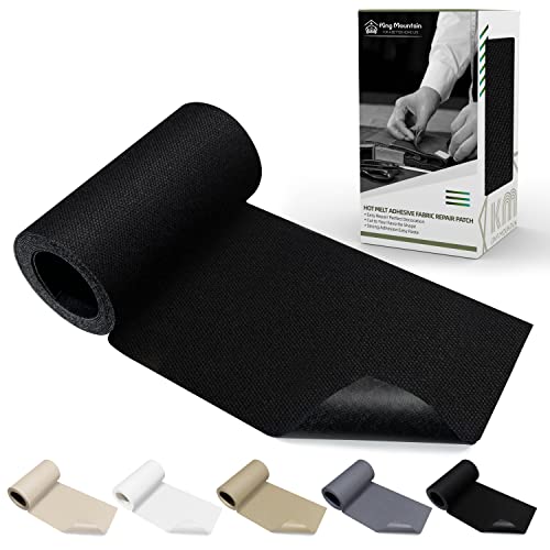 KING MOUNTAIN Canvas Iron on Patch360Waterproof 100 Cotton Fabric Repair PatchUsed for Various SofaTentClothesSeatsSuitcases BlackWaterproof