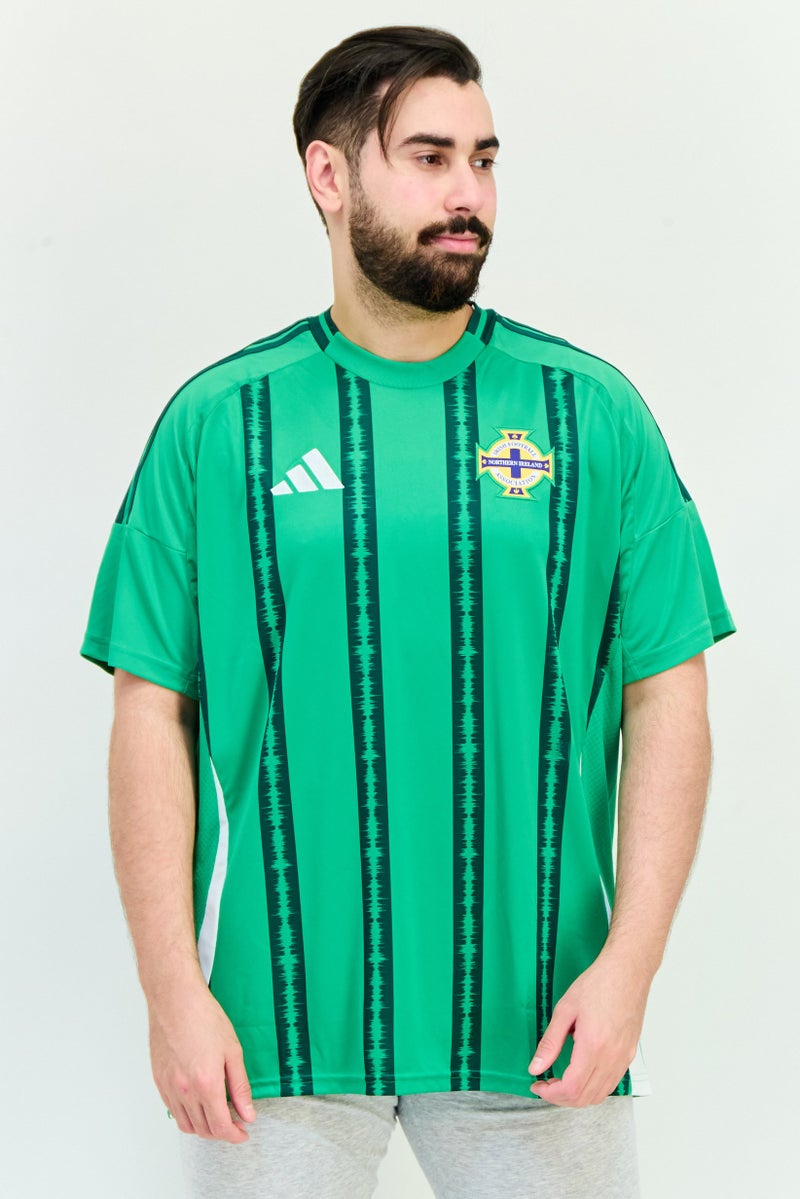 Adidas Men Slim Fit Irish Football Short Sleeve Jersey, Green  - Image 1