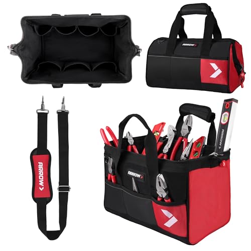 Arrow Fastener ARROW 14 Heavy Duty Tool Bag with AntiSlip Feet Tool Organizer Bag with Reflective Band 840D Oxford Fabric Multiple 11 Pockets Soft Tool Bag for Men Women Electrician Mechanic Plumber HVAC - Image 1