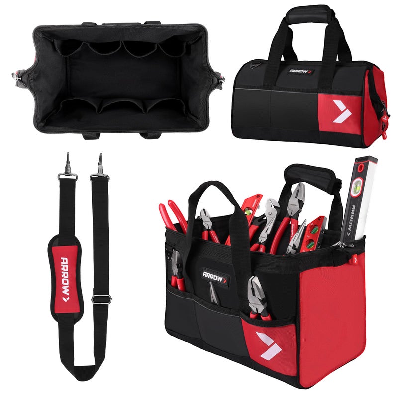 Arrow Fastener ARROW 14 Heavy Duty Tool Bag with AntiSlip Feet Tool Organizer Bag with Reflective Band 840D Oxford Fabric Multiple 11 Pockets Soft Tool Bag for Men Women Electrician Mechanic Plumber HVAC - Image 2