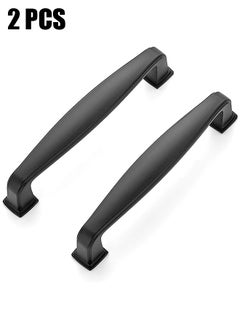 HY 2 Pack Cabinet Handles, Solid Kitchen Cabinet Handles, Matte Cabinet Pulls Drawer Pulls, Kitchen Cabinet Hardware Handles for Cabinets Cupboard Drawer Handles (Black)  - Image 1