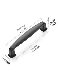 HY 2 Pack Cabinet Handles, Solid Kitchen Cabinet Handles, Matte Cabinet Pulls Drawer Pulls, Kitchen Cabinet Hardware Handles for Cabinets Cupboard Drawer Handles (Black)  - Image 3