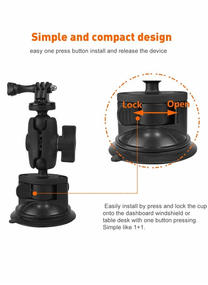 SYOSI - Camera Car Windshield Suction Cup Mount Compatible with for GoPro Hero 10 9 8 7 6 5 Black 4 Session Insta360 for AKASO Campark DJI OSMO Action YI Action Camera Car Dash Cameras - Image 1