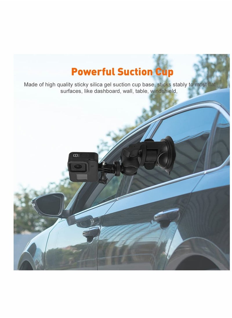 SYOSI - Camera Car Windshield Suction Cup Mount Compatible with for GoPro Hero 10 9 8 7 6 5 Black 4 Session Insta360 for AKASO Campark DJI OSMO Action YI Action Camera Car Dash Cameras - Image 1