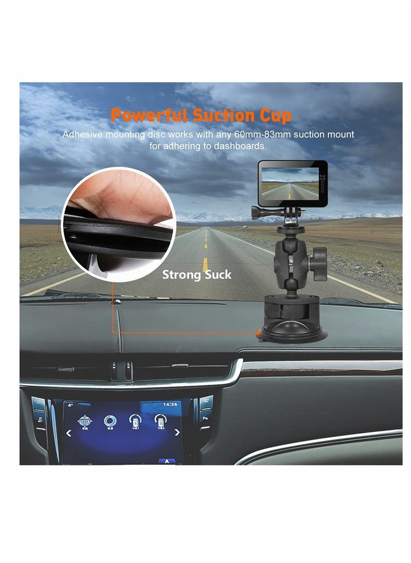 SYOSI - Camera Car Windshield Suction Cup Mount Compatible with for GoPro Hero 10 9 8 7 6 5 Black 4 Session Insta360 for AKASO Campark DJI OSMO Action YI Action Camera Car Dash Cameras - Image 1