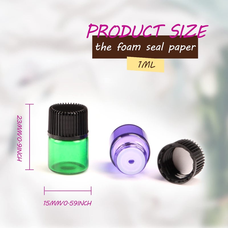 Wresty 1ml(1/4 Dram) Gift Package Glass Vial Mixcolor Essential Oils Bottles Mini Glass Bottles Sample Vials With Label And Droppers (100-Pack) - Image 3