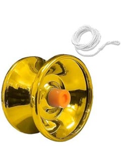 Metallic YoYo Spinner Toy for Kids | Made of Fine Quality High Gloss Metal | with Approx. 1 m Long String | - Gold